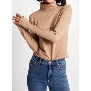 J. Crew Mercantile. Tan Turtleneck Top. 100% Cotton. Size M.